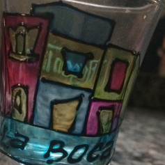 Found this cool shot glass, looks hand painted.