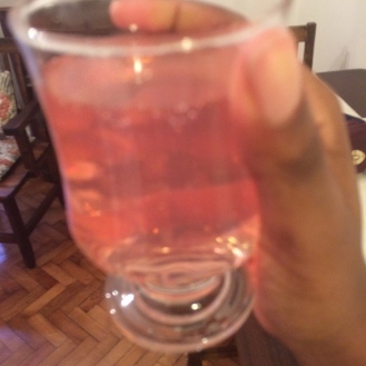 Bought a bottle of pink liquor just because it was pink. Tastes like grapefruit pop with a splash of vodka.